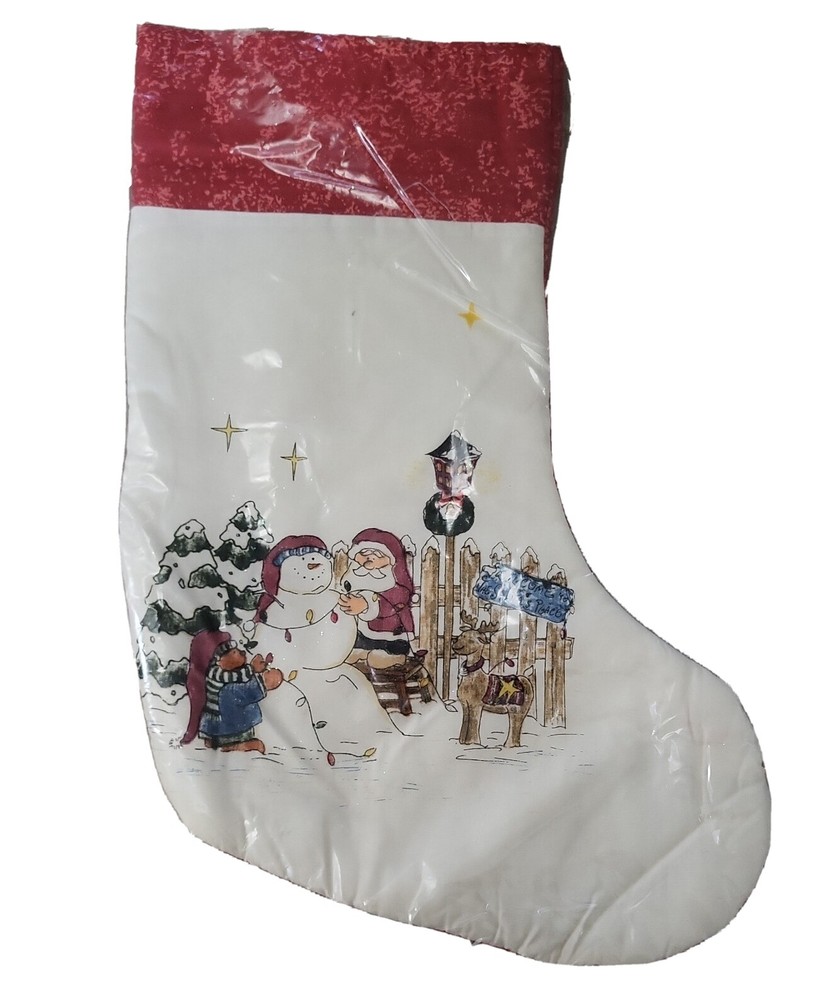 Lucie Sable Imports Vintage Christmas Stockings Snowman,Santa and reindeer  new
