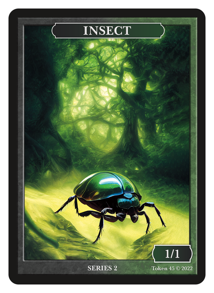 Insect 1/1 Black/Green Token Givememana Tokens Series 2  Magic the Gathering MTG