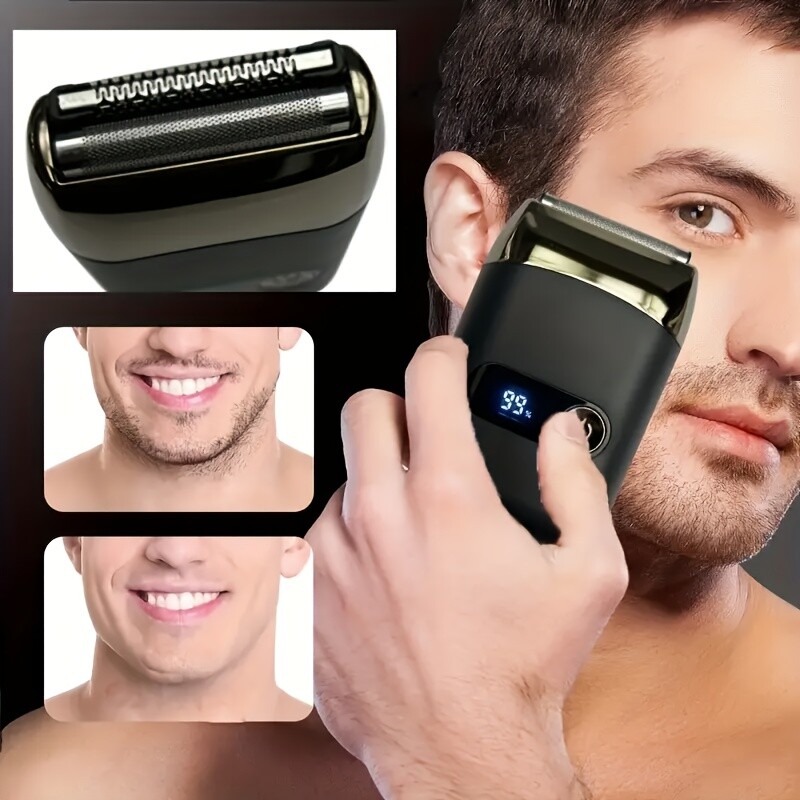 Sleek Men's Cordless Electric Foil Razor - USB Rechargeable, Precision Beard & S