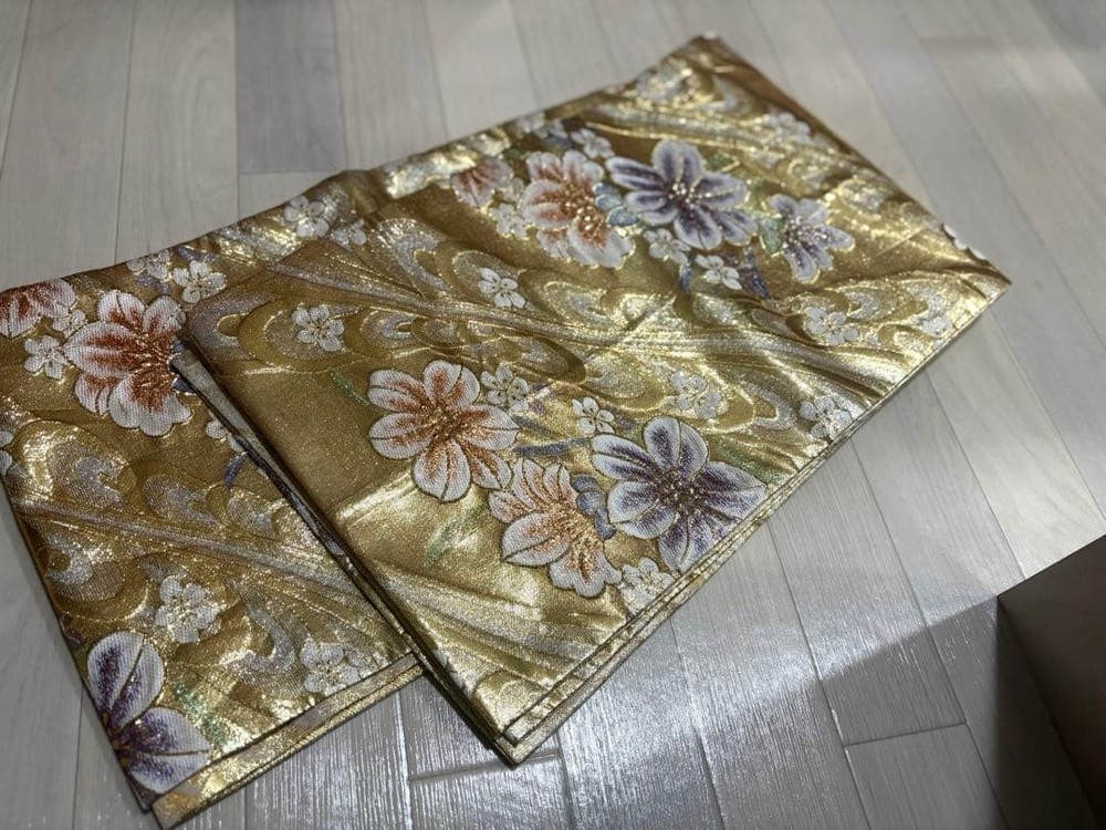 gold floral embroidery obi