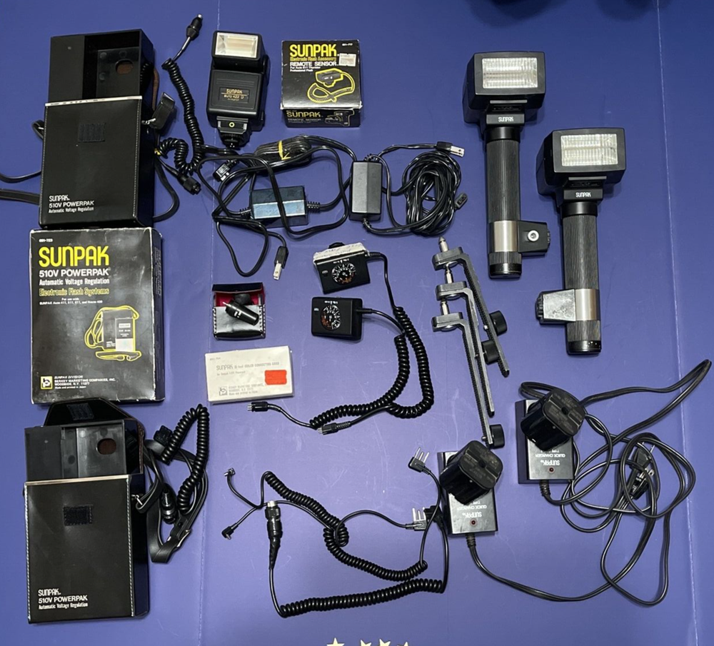 SUNPAK 611 Auto Thyristor Flash 📸 Bundled, 510V, 611, 422+MUCH MORE SUPER SALE-image