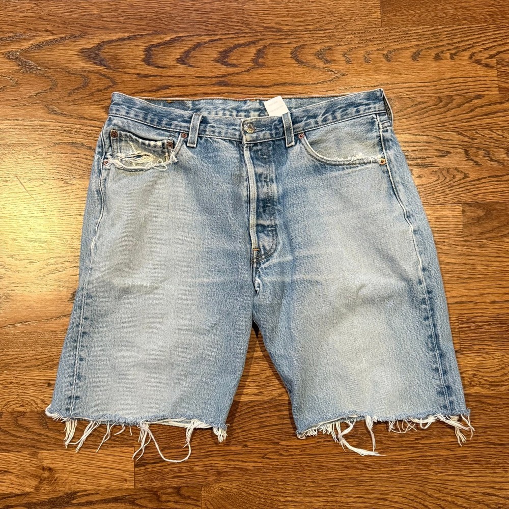 Vintage Levi's 501 Button Fly Denim Jean Cut Off Shorts 36x20