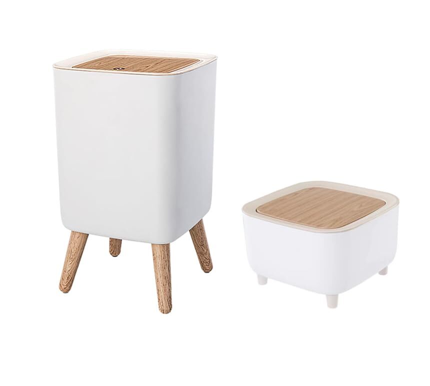 Trash can 2.6 Gallon，Dsektop Garbage can 0.5 Gallon (2 Pieces) Mini Trash can...