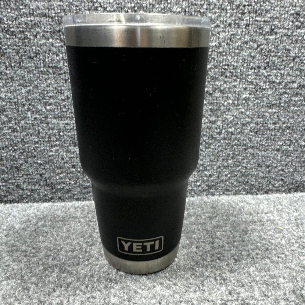 YETI Rambler Black 20oz Tumbler Regular Normal Lid Missing Piece See Pics