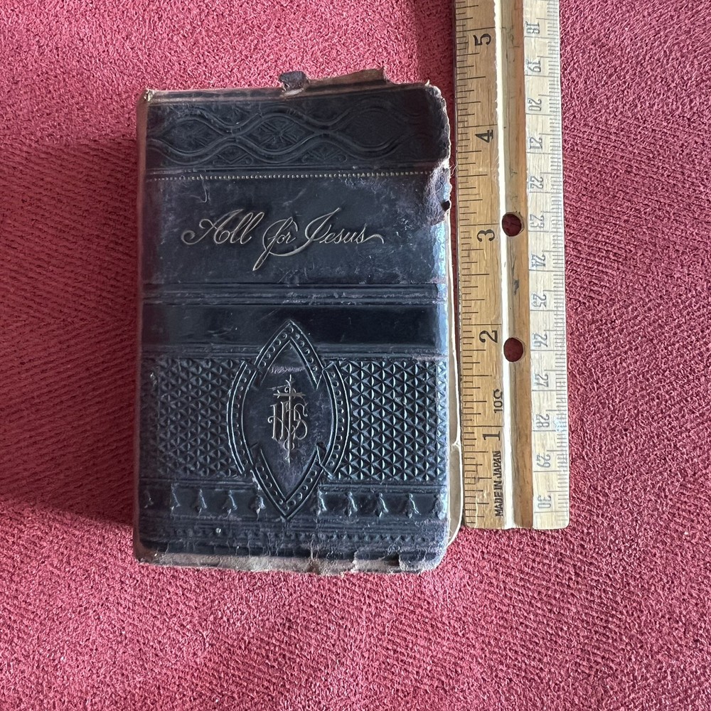 All for Jesus 1884 Devotions Prayers Vintage Embossed Leather Church Home