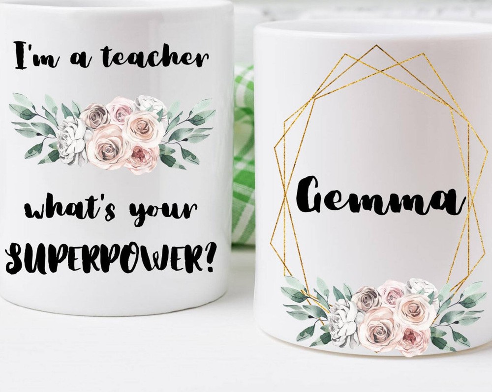 Personalized Profession Mug Teacher Mug Teacher Gift What's Your Superpower