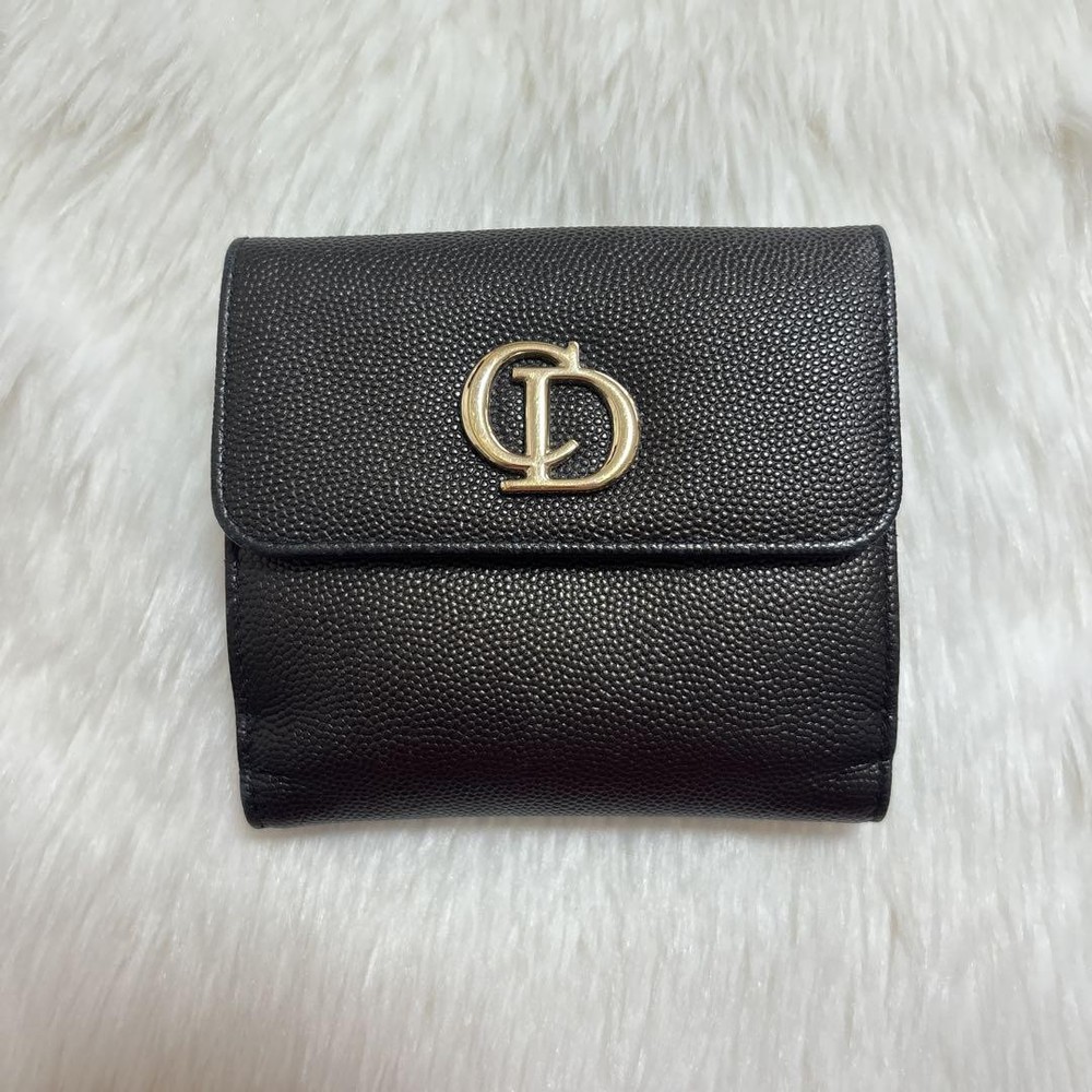 Dior Black Leather Bifold Wallet Preowned Luxury Designer