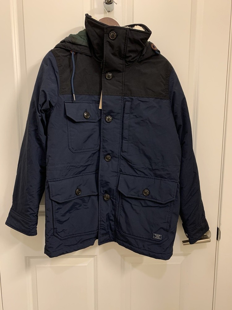 Abercrombie & Fitch Mens All-Weather Sherpa-Parka Jacket coat Outwear Small NWT