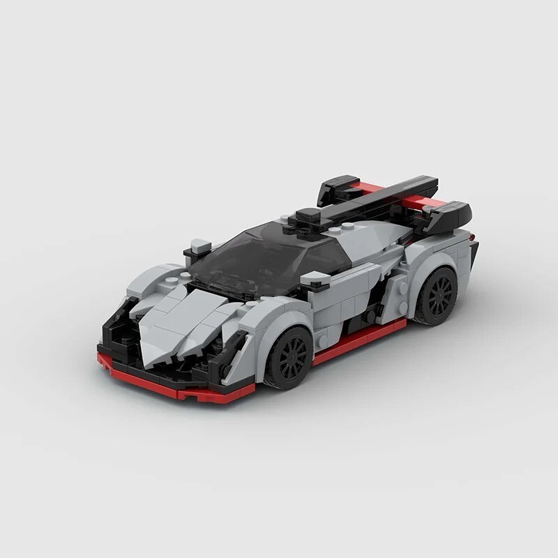 LEGO MOC Lamborghini Veneno Grey Speed Champions Style Car Ideal Gift for Collectors  