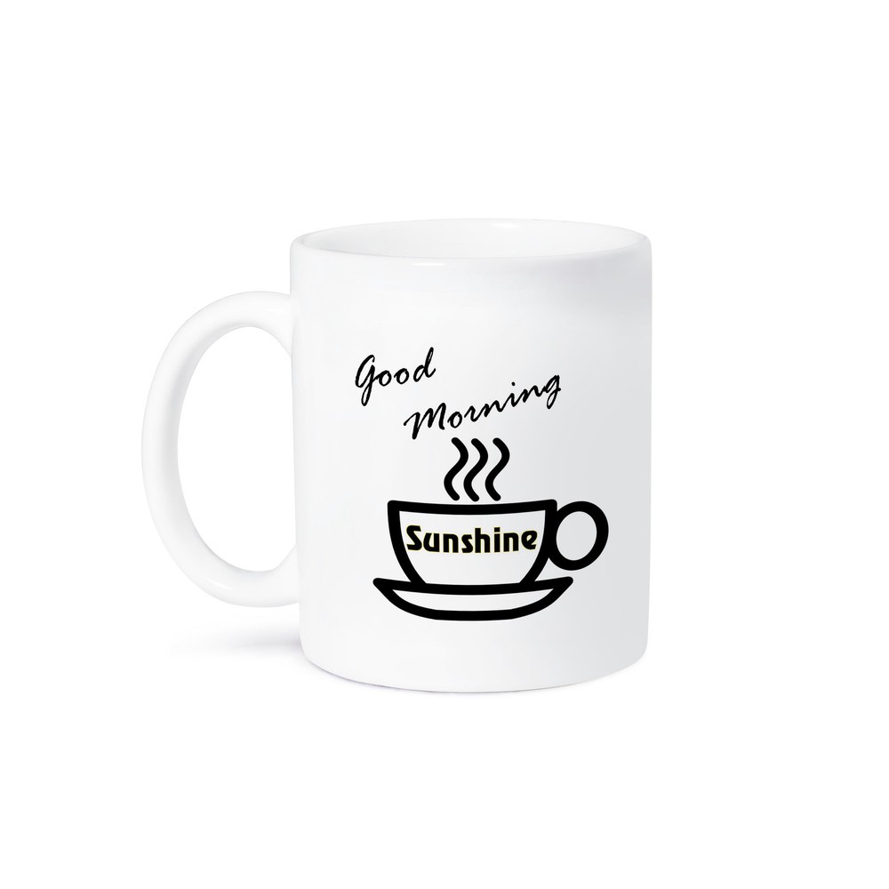 3dRose, Print of Coffee Cup With Good Morning Sunshine, Mug