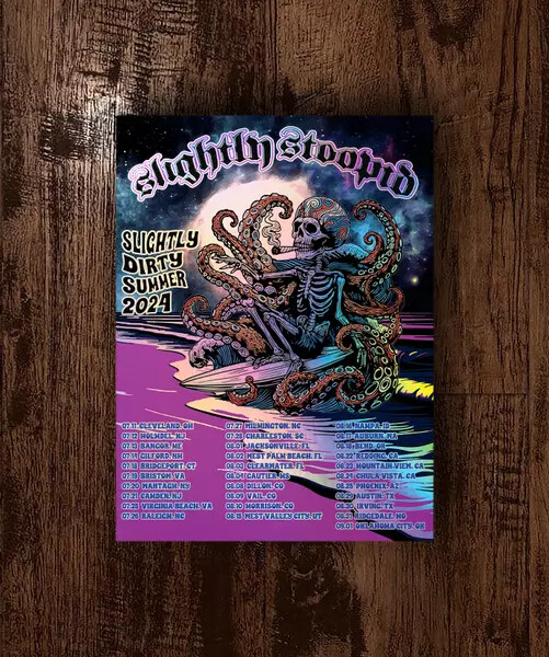 Slightly Stoopid US Summer 2024 Official Tour Event Foil Concert Poster 18x24
