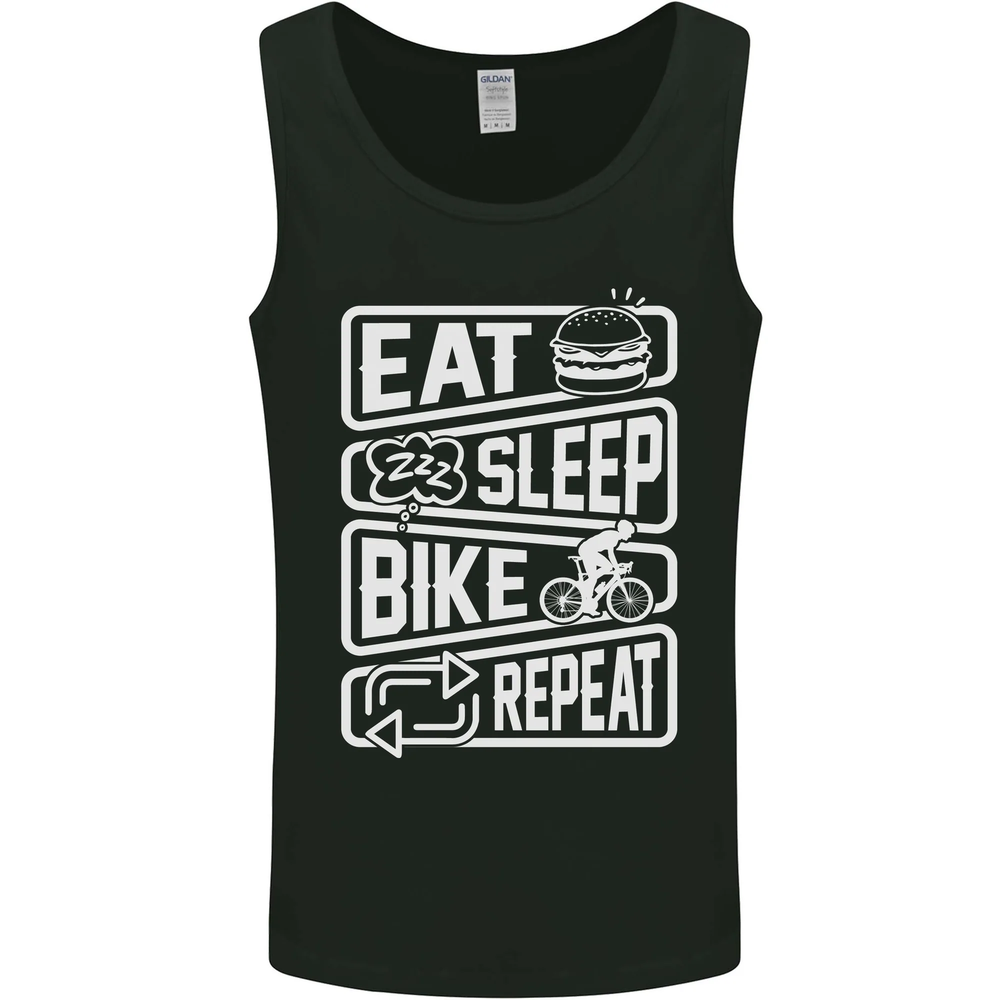 Funny Cycling Eat Sleep Bike Repeat Vest Tank Top for Men