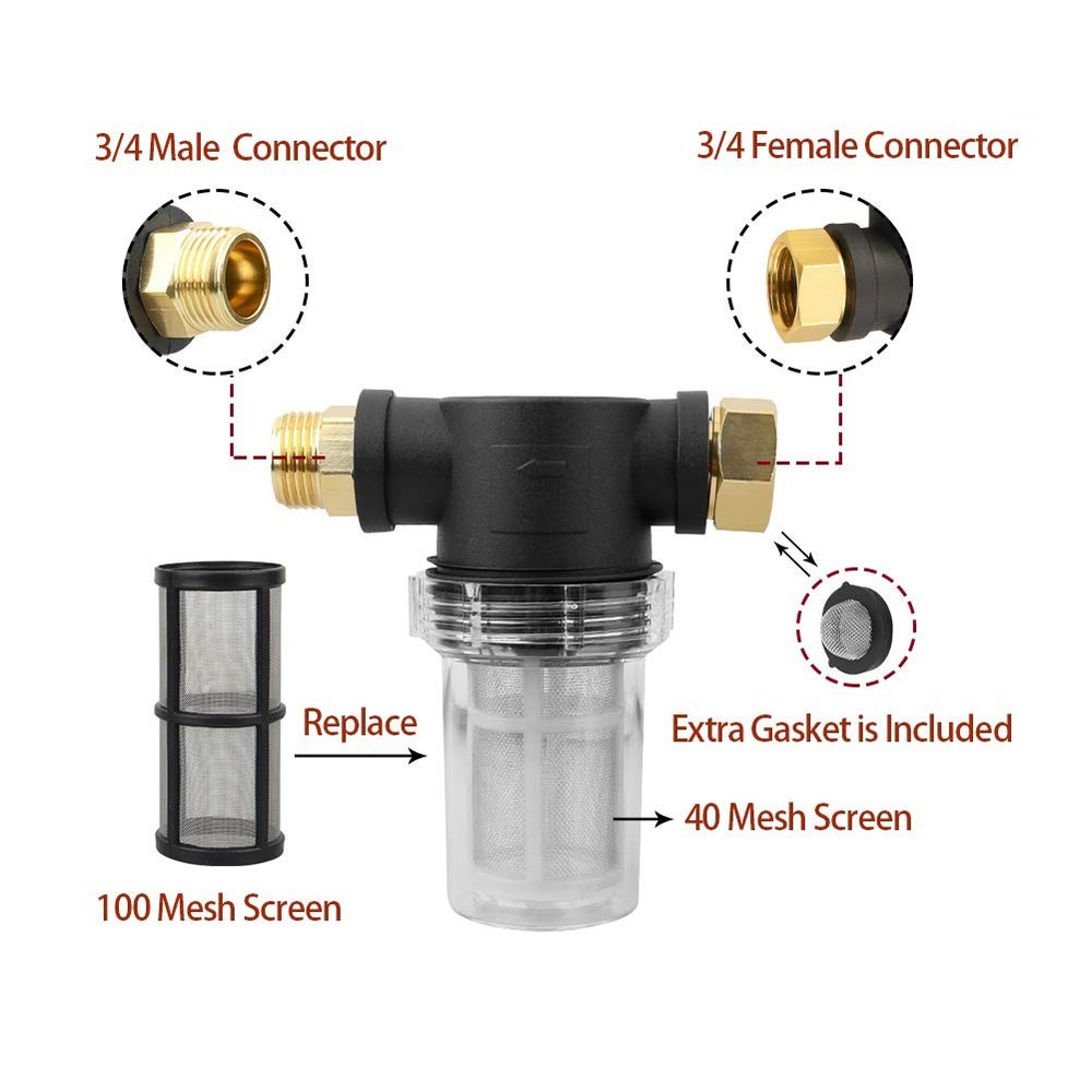 High Pressure Washer Garden Hose Inlet Sediment Filter Attachment