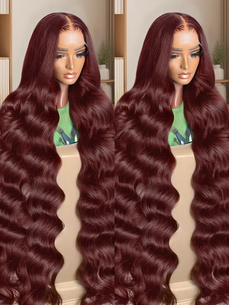 Reddish Brown HD Body Wave 13x4 13x6 Lace Front Wig Brazilian Human Hair