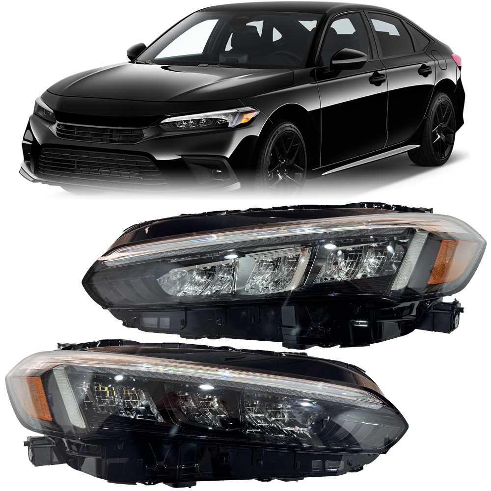 Pair Headlight Assembly For Honda Civic 2022-2024 Full LED Driver&Passenger Side