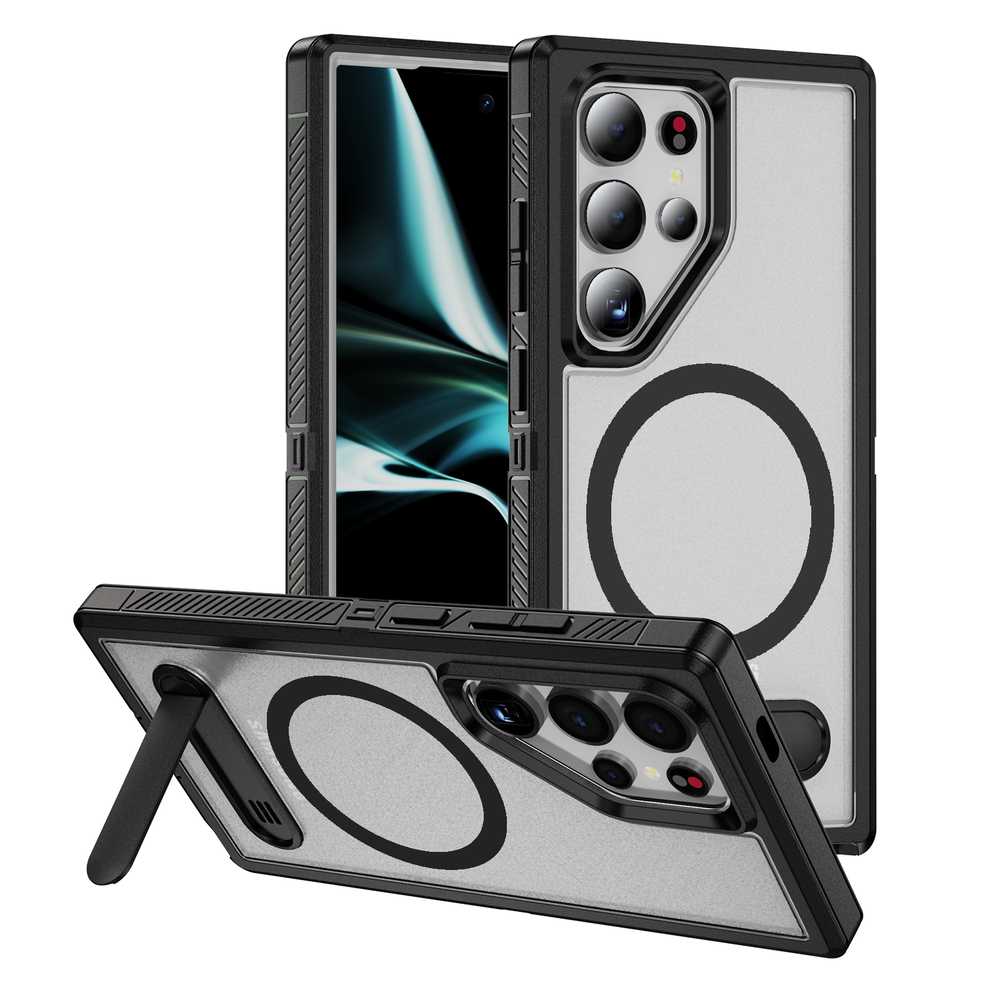 For Samsung Galaxy S24 Ultra S23FE S22 Mag Safe Magnetic Case Stand Rugged Cover