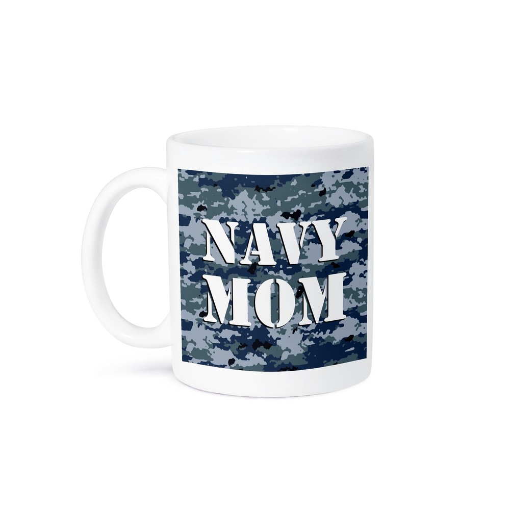 Navy Blue Camo Mom 3dRose Ceramic Mug
