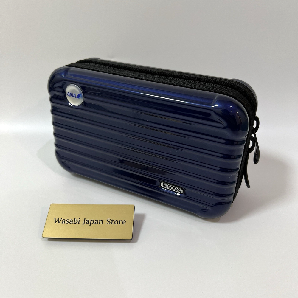 RIMOWA ANA First Class Travel Amenity Kit Hard Case Blue Nivy Japan Rare