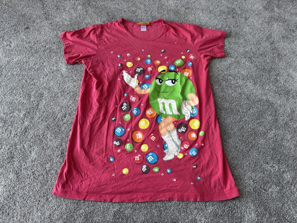Vintage M&M’s Night Sleep Shirt Womens One Size Missy S-L Red Chocolate Candy