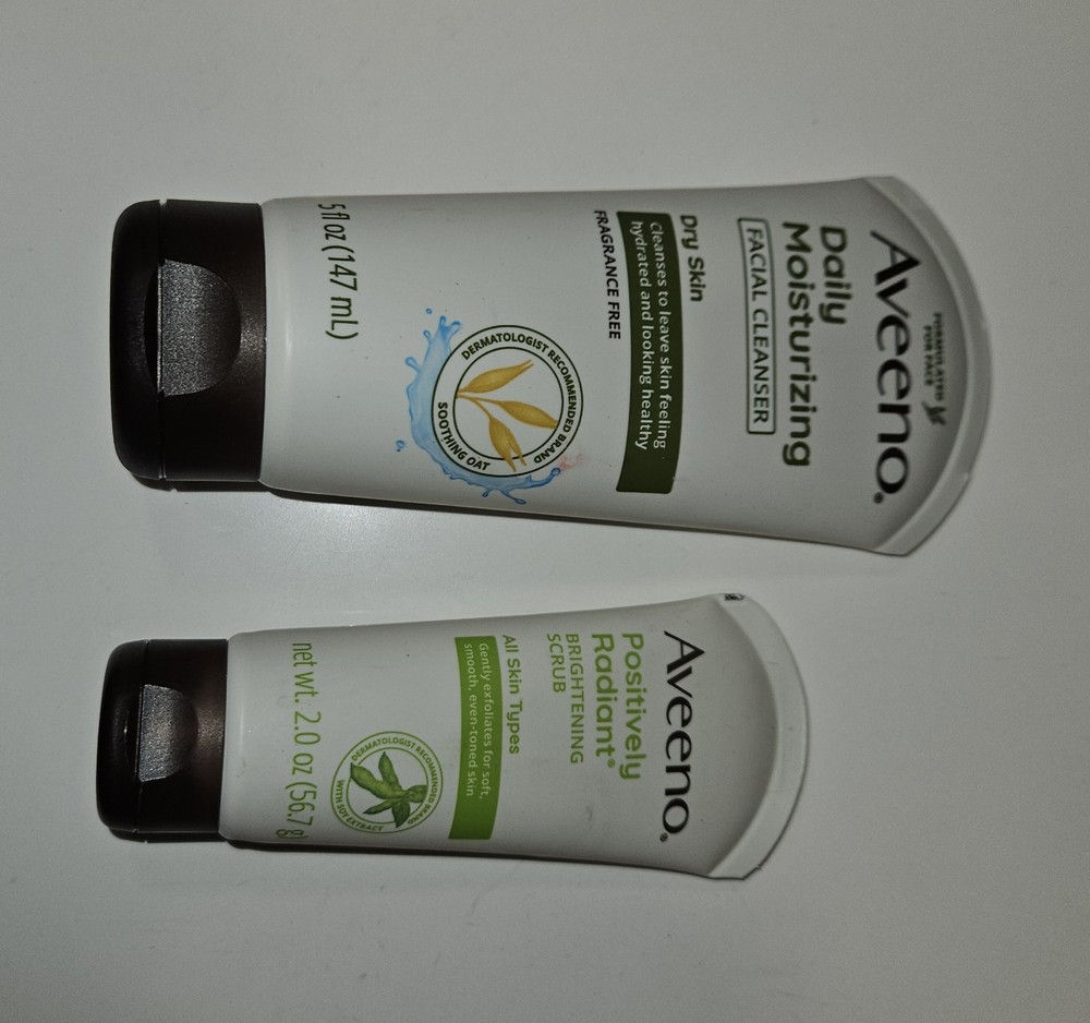 (2) Aveeno Daily Moisturizing Facial Cleanser for Dry Skin w Soothing Oat 5oz