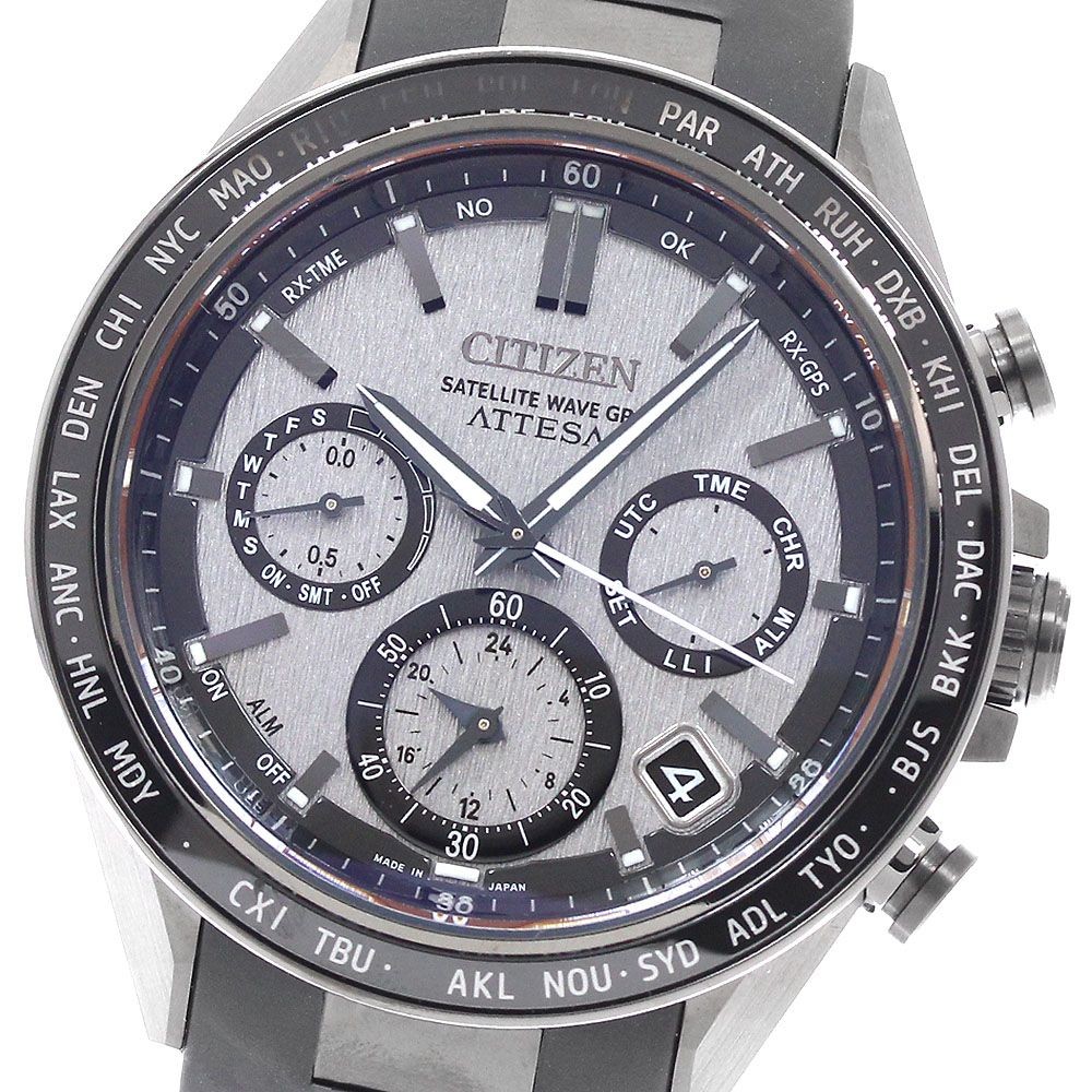 Citizen Attessa CC4055-14H Men's Solar Radio Watch Titanium Gray Dial