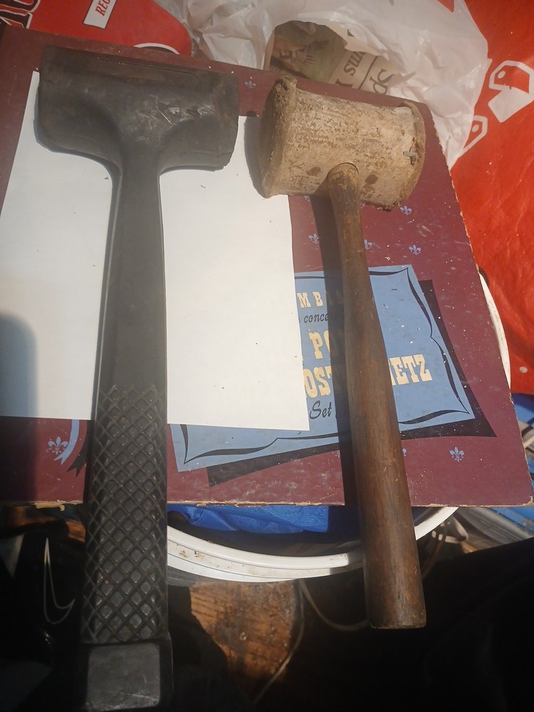 Vntg Hammer Lot Rubber Mallet / Masonary Dead Blow Uni- Cast 1.5 Lbs A5
