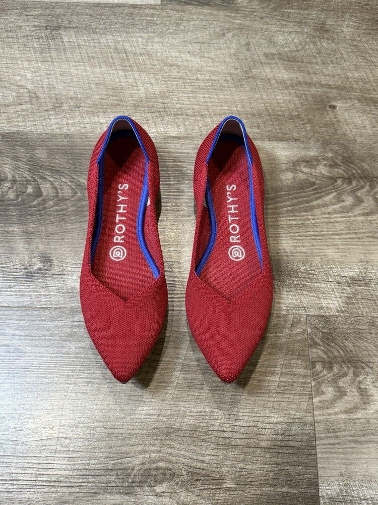 Rothy’s The Point Red Womens Size 7  Pointed Toe Ballet Flats