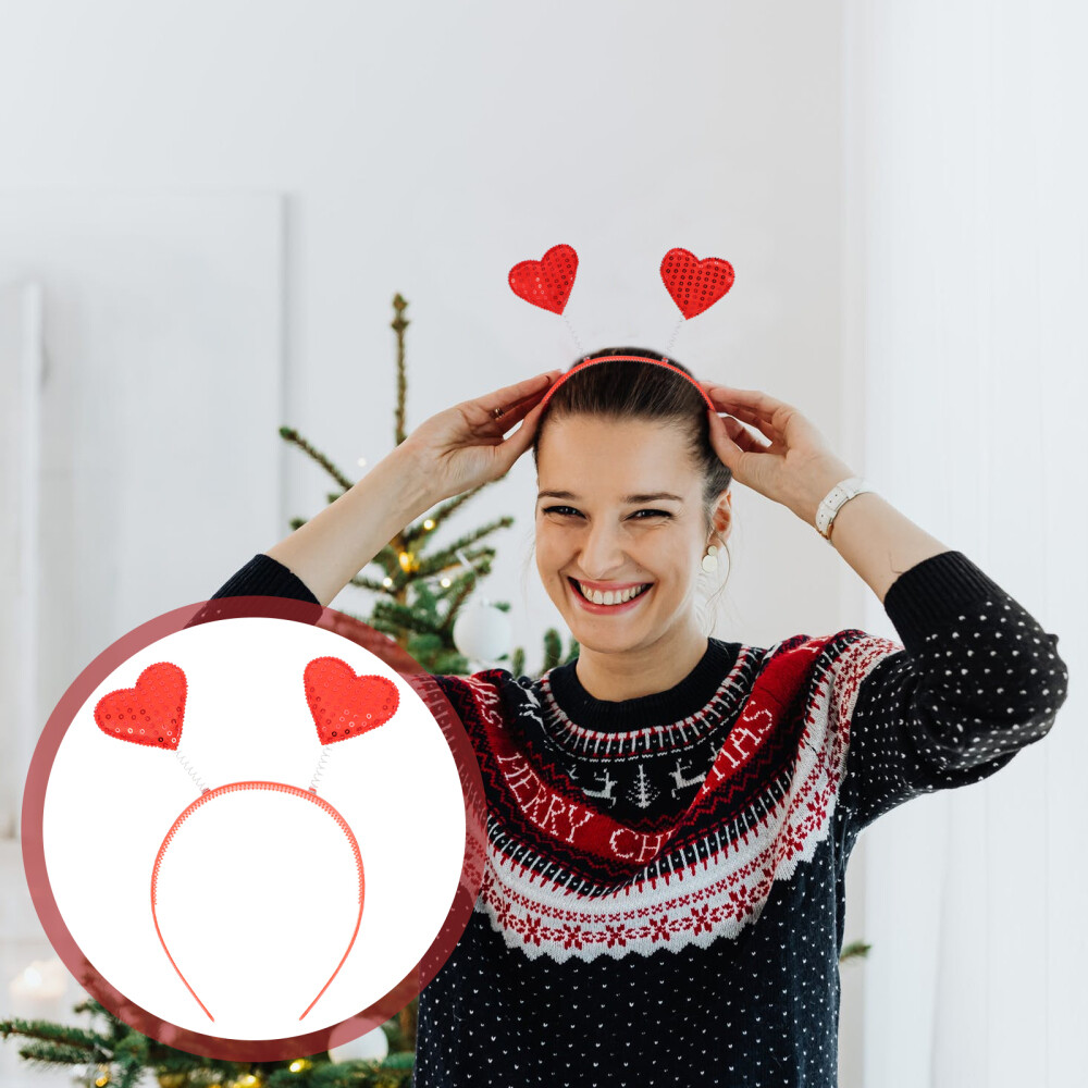 4 Pcs Delicate Headwear Heart Headband Pride Valentines Day Hairbands Miss-image