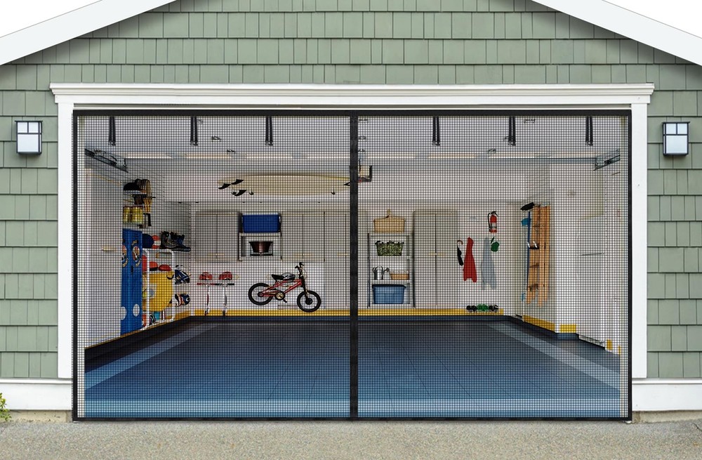 16x7 FT Magnetic Garage Door Screen for 2 Car Garage