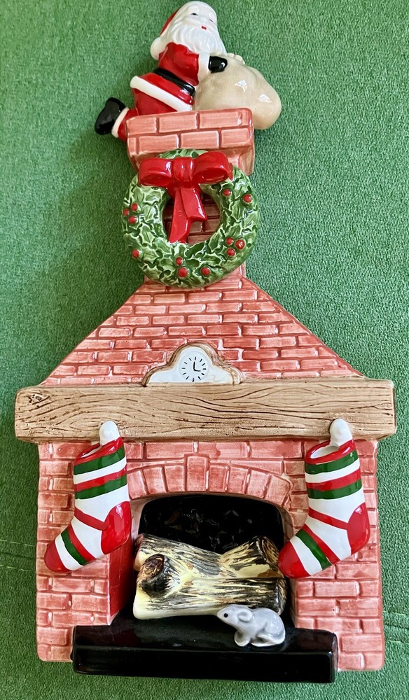 Department 56 Ceramic Chimney with Fireplace Mantel Accessory No Light Cord