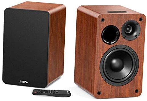 Wireless Bookshelf Speakers for Turntables, Active Studio Monitors with Bluetooth