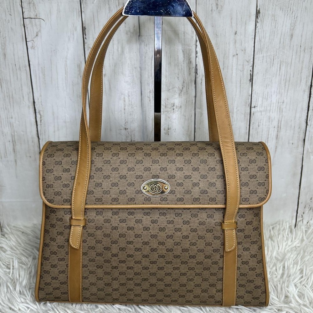 GUCCI GG Micro Interlocking Tote Bag in Leather and PVC