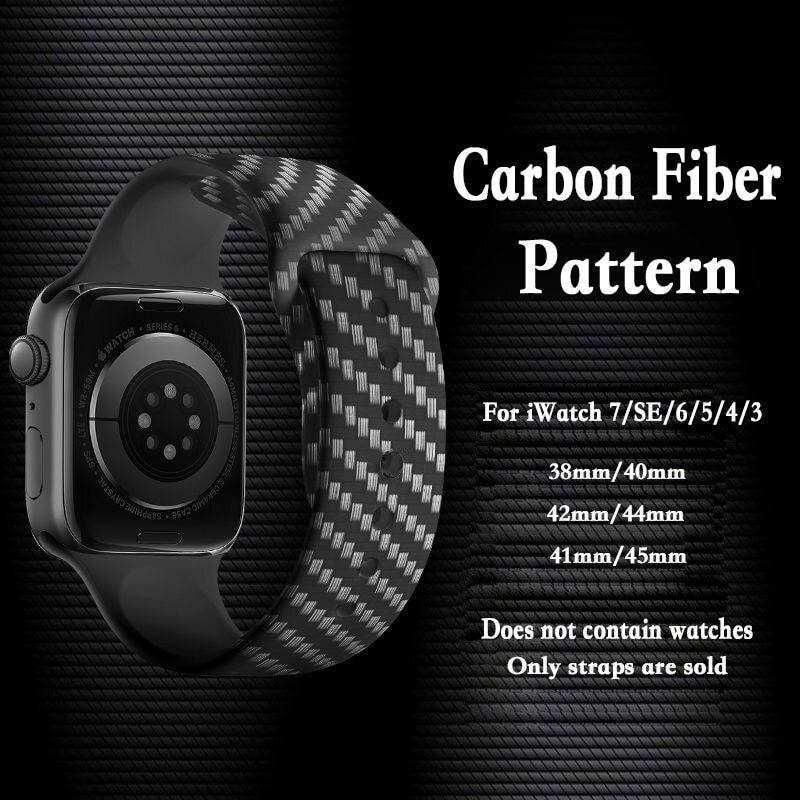 Carbon Fiber Watch Band Strap For Apple Watch Series 6 7 8 Ultra 40 44 45mm 49mm