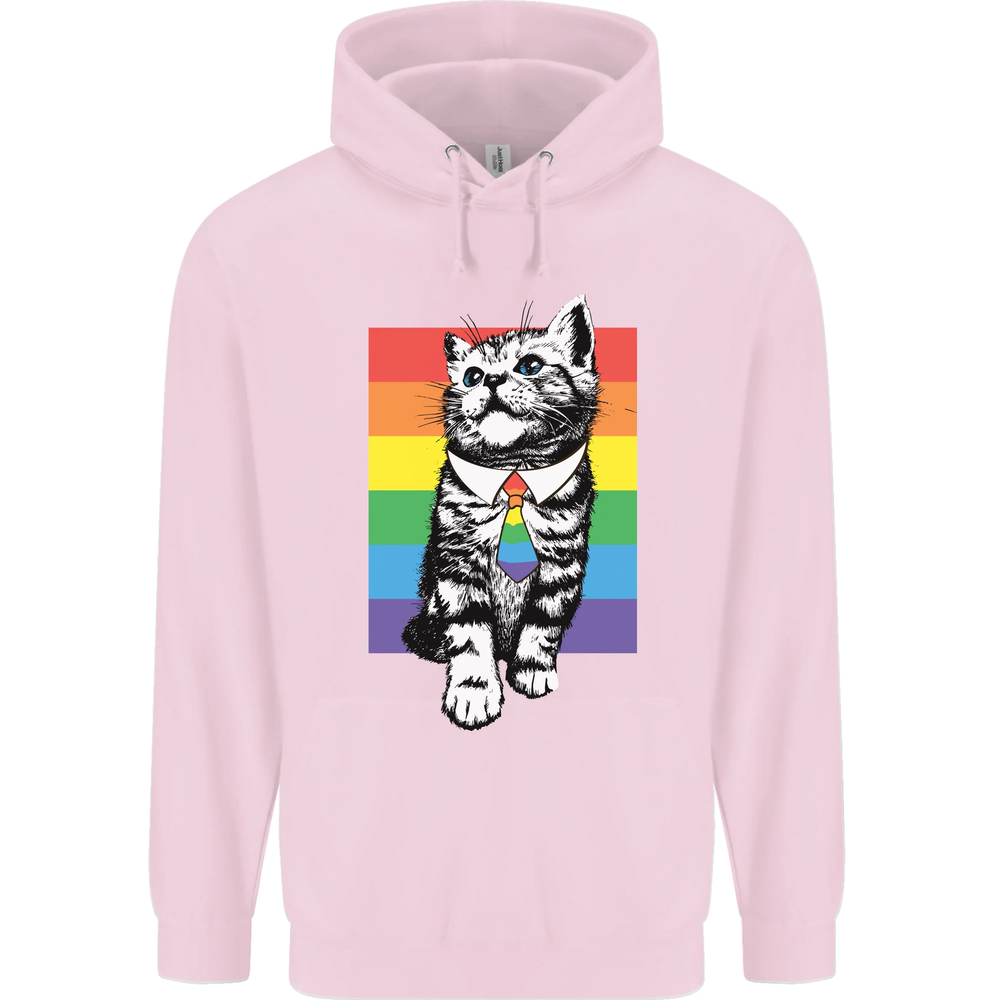 LGBT Cat Gay Pride Day Awareness Mens 80% Cotton Hoodie-image
