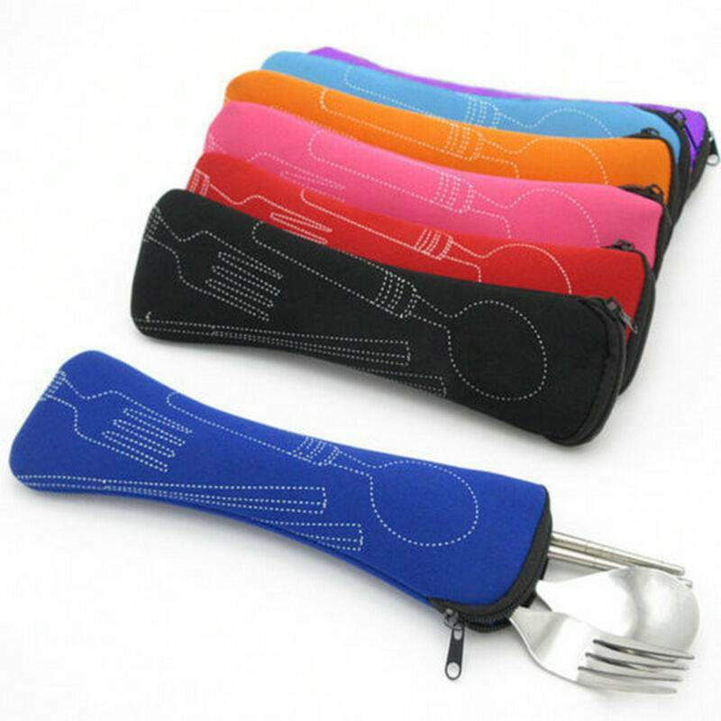 Cutlery Bag Knife Fork Bags Case Portable Picnic Travel Camping Storage Soft USA