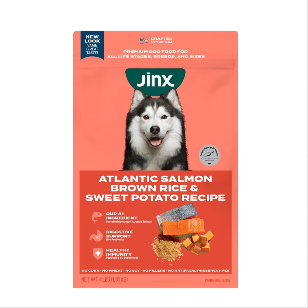 Jinx Salmon, Brown Rice, & Sweet Potato Dry Dog Food, 4 lbs Bag