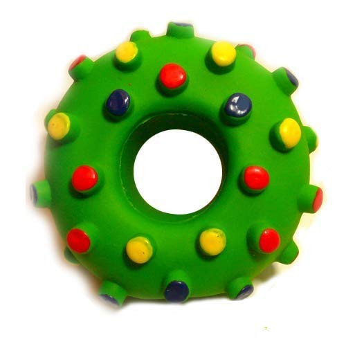 Latex Dog Squeaky Chew Toy Bubble Donut for Small Dogs