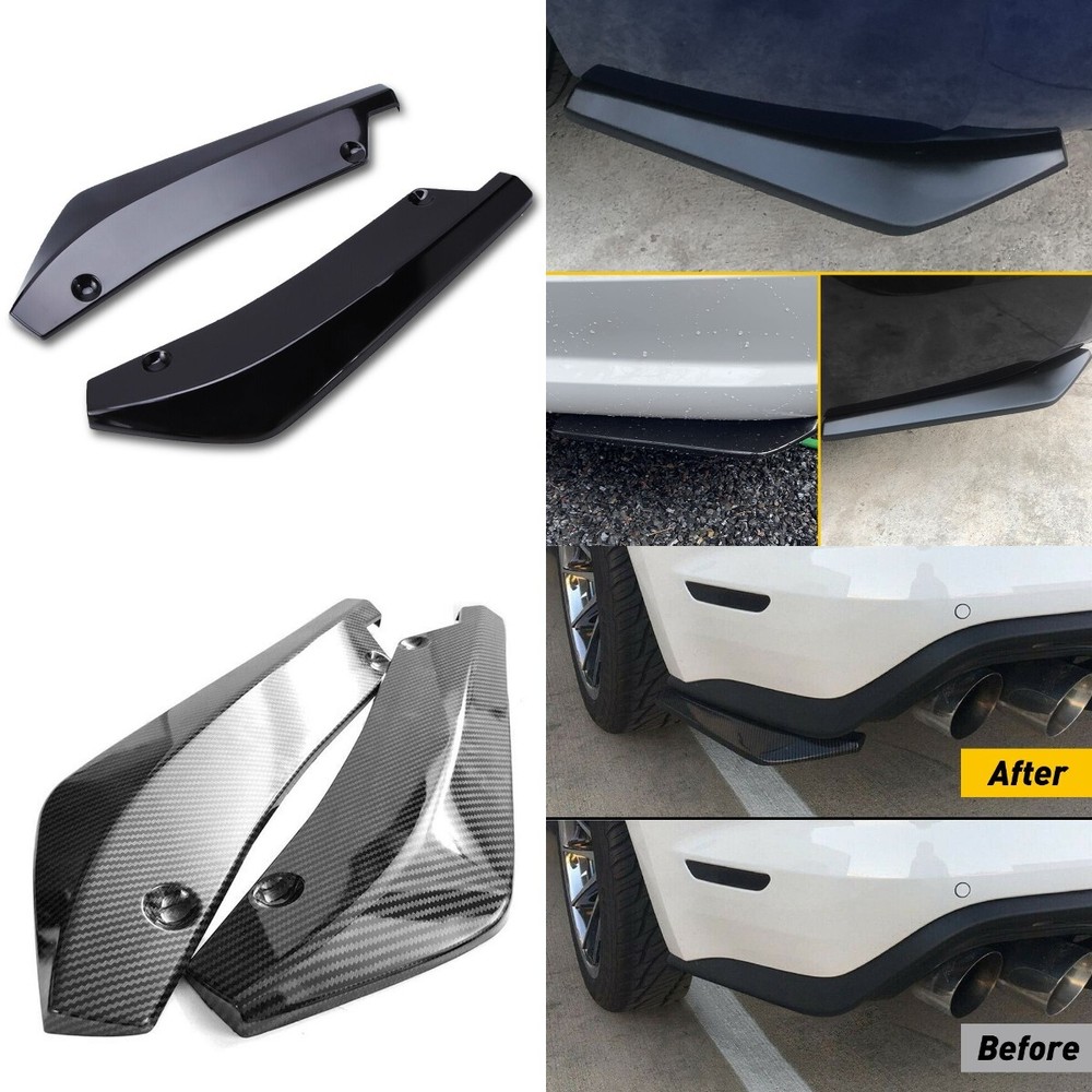Universal Bumper Spats Rear Lips Splitter Canard Diffuser Spoiler Black/Carbon M