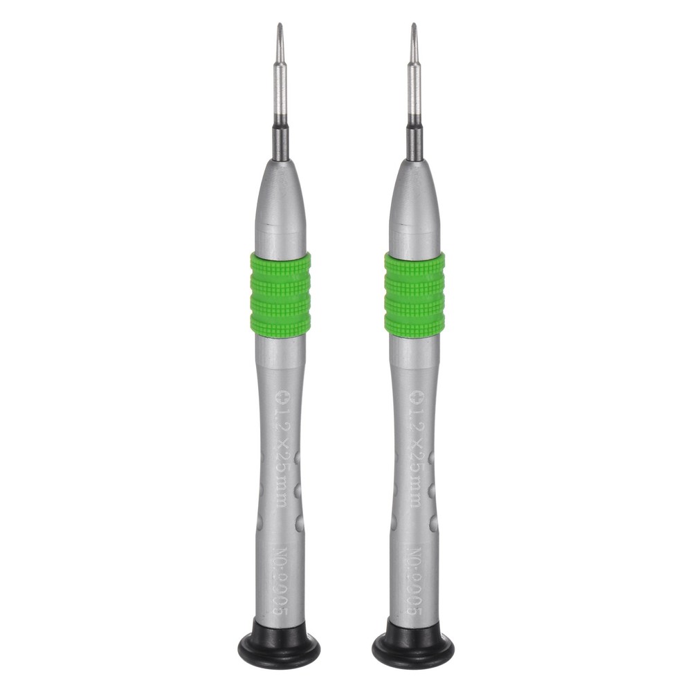 2pcs 1.2mm Magnetic Phillips Screwdriver with Non-Slip Green Handle