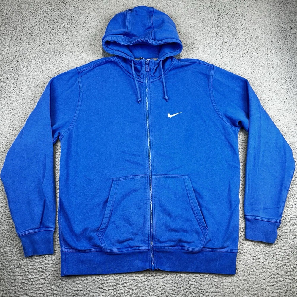 Nike Sportswear Club Fleece Men's Full-Zip Hoodie Size XL Royal Blue Jacket Y2K