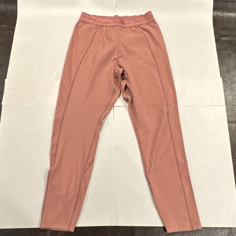 Women's Pink Solid Knit Leggings Regular Size Comfortable Stretch Activewear