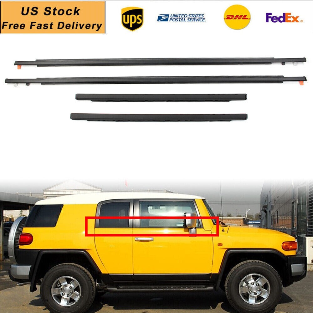 4x Door Window Trim Moulding Weatherstrip for Toyota FJ Cruiser 2007-2014