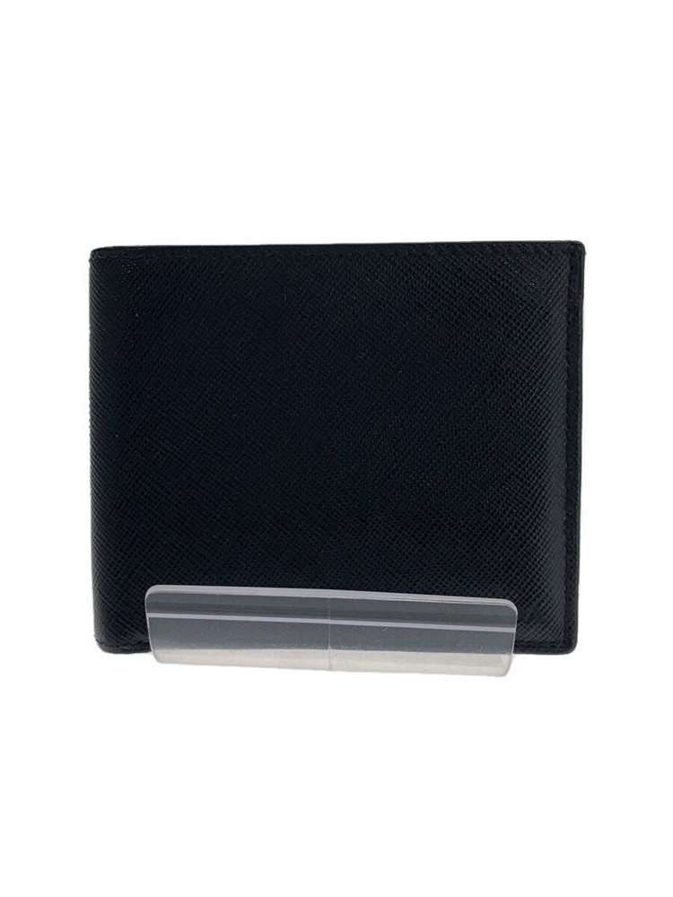 PRADA Bi fold Wallet Leather BLK Solid Men 2MO912