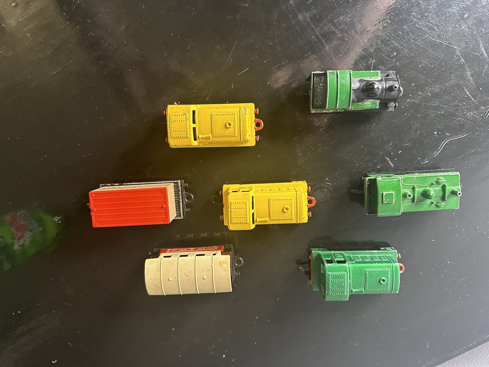 Lote de 7 vagones de tren Matchbox vintage