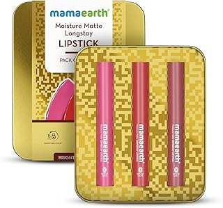 Mamaearth Moisture Matte Long Stay Lipstick Minis Gift Set: Bright & Bold