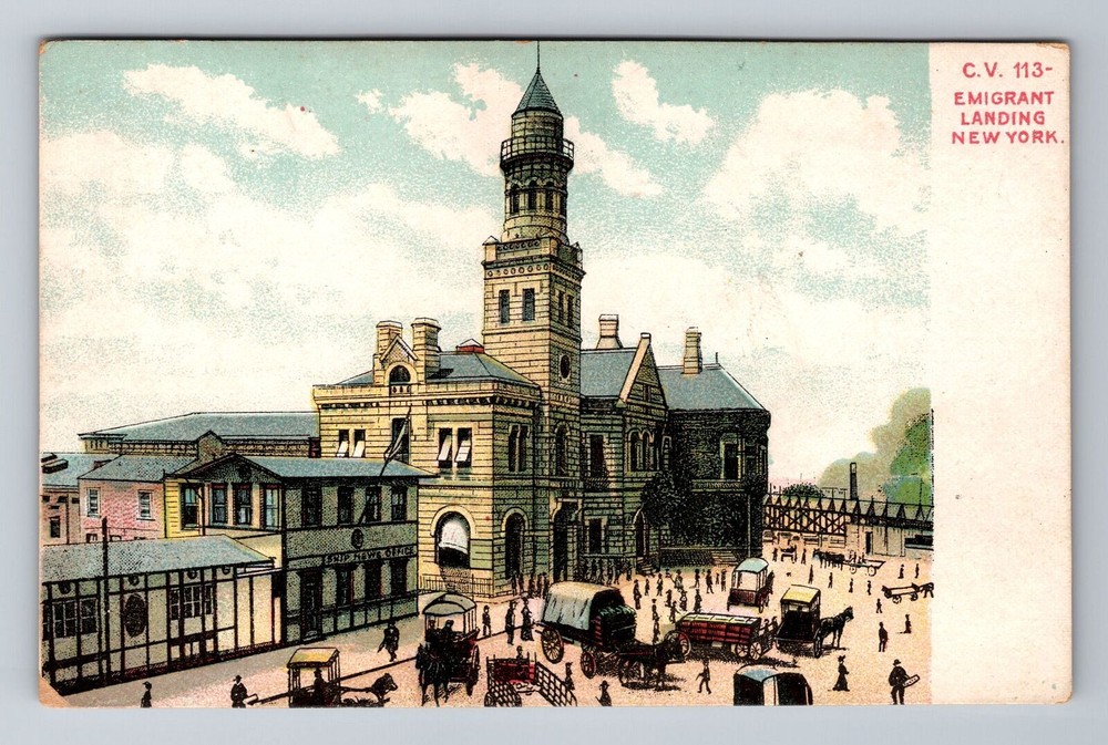 New York City NY, Emigrant Landing, Souvenir Vintage Postcard