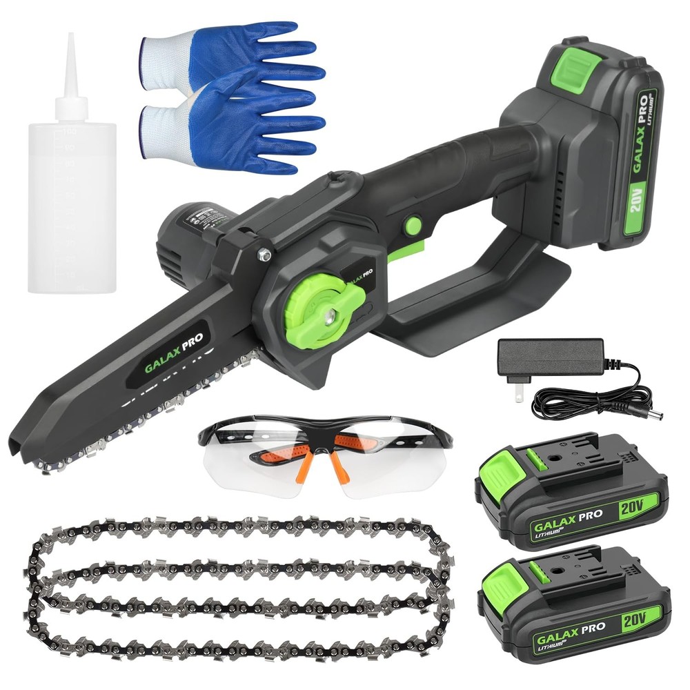 6 Inch Cordless Mini Chainsaw with 2x2.0Ah Batteries – Lightweight & Powerful Handheld Chainsaw