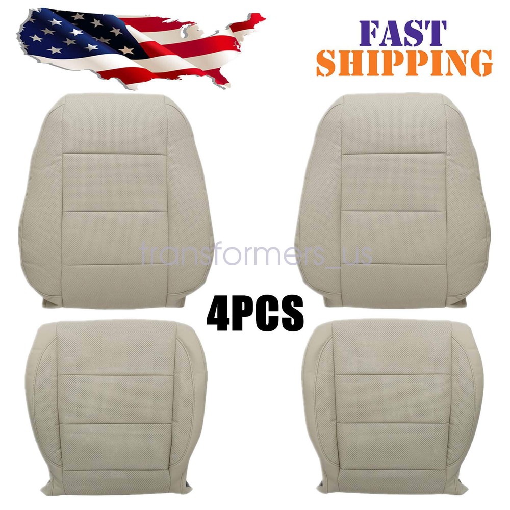 For 2006 to 2010 Volkswagen Jetta Driver & Passenger Perf Leather Seat Cover Tan