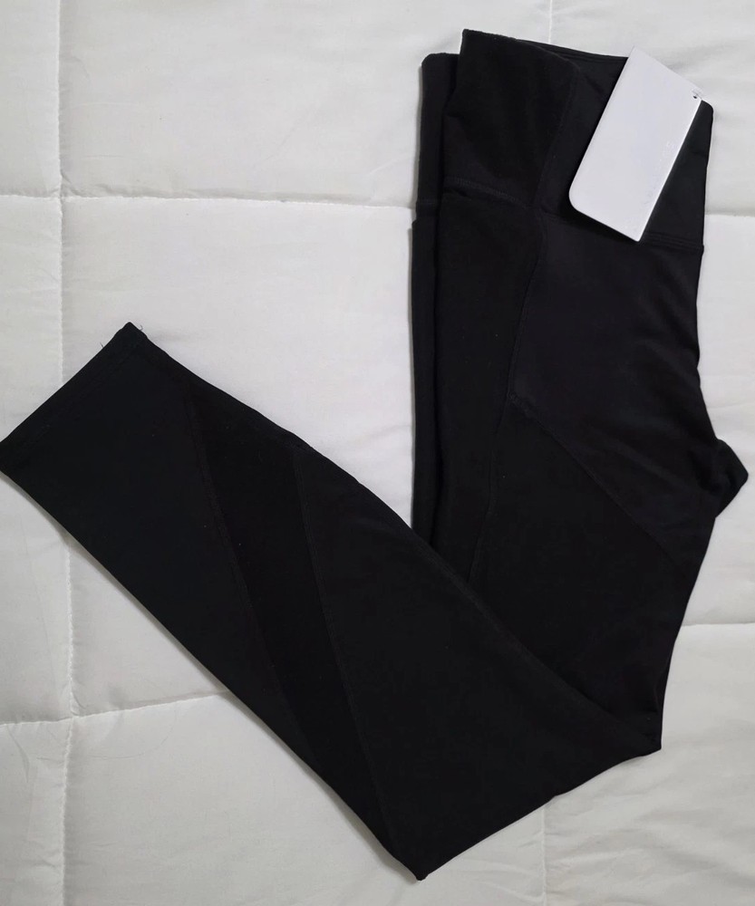 Fabletics Black Medium Leggings with Pockets for Women - Horizontal Design