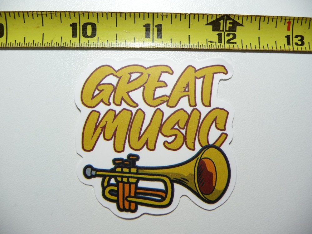 TRUMPET FAN MUSIC DECAL STICKER BAND CONCERT HALL MUSICAL